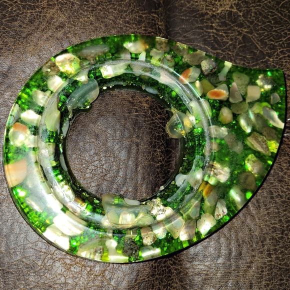 Abalone Shells Encased In Lucite Plastic By Hyler Enterprises USA Vintage - Picture 3 of 6